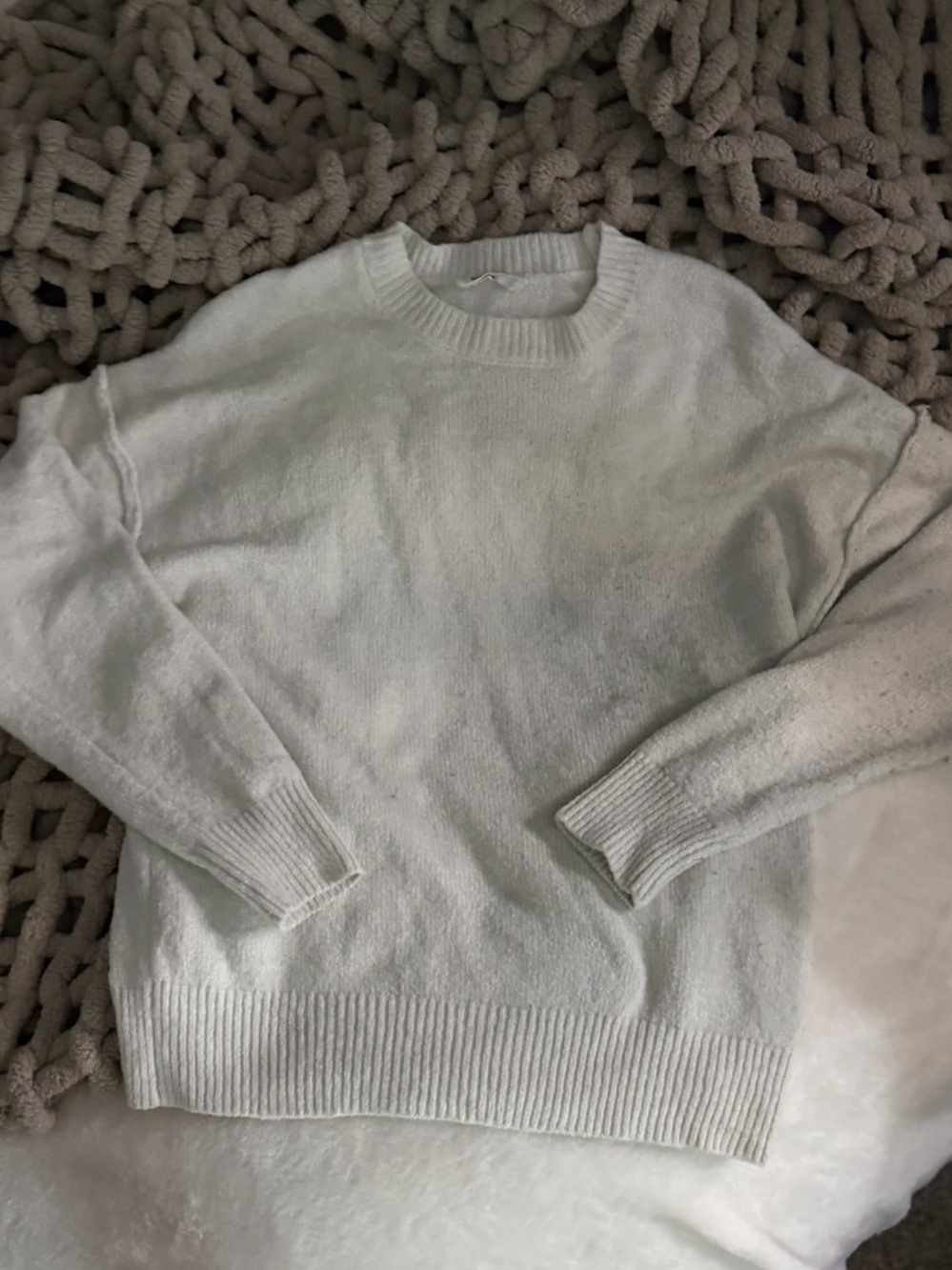 Crew Neck Sweater in White